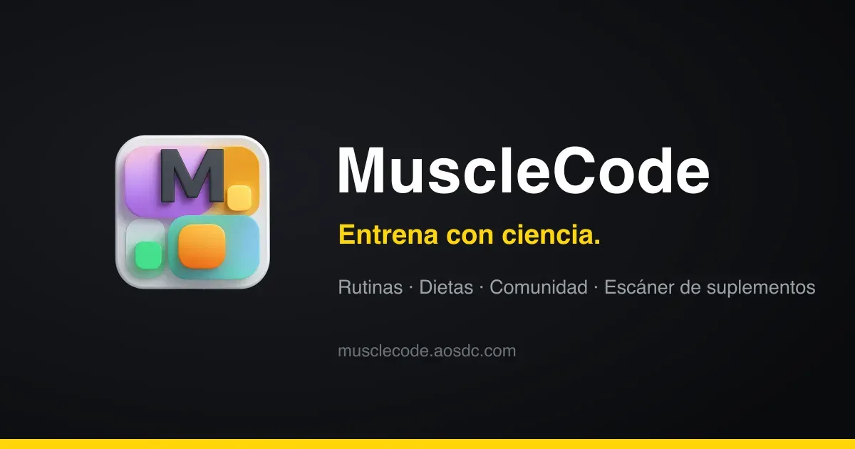 MuscleCode: app de fitness basada en ciencia con rutinas, dietas y escáner de evidencia de suplementos